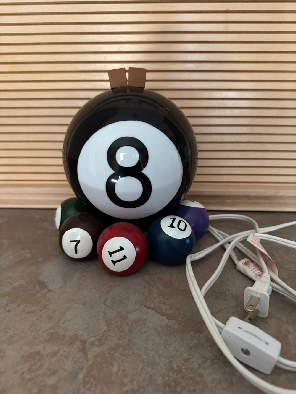 Black 8-Ball with Assorted Pool Ball Accents